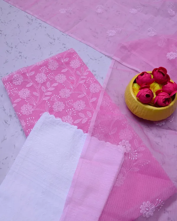 Embroidered_Blissful_Kota_Doria_Suit_Lavendar_(Top+Bottom+Dupatta)