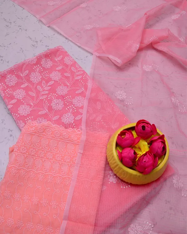Embroidered_Adorable_Kota_Doria_Suit_Pink_(Top+Bottom+Dupatta)