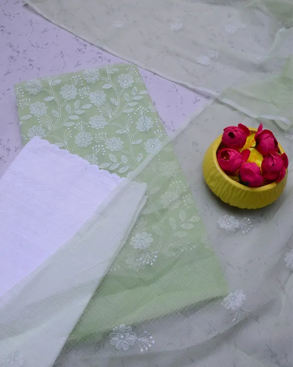 Embroidered_Gleaming_Kota_Doria_Suit_Sage_Green_(Top+Bottom+Dupatta)