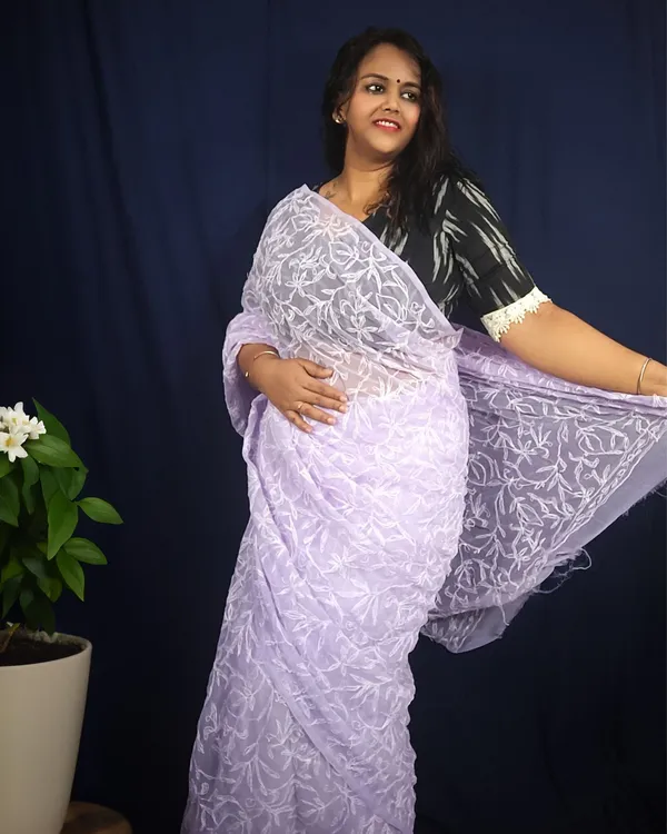 Tepchi_Handwork_Georgette_Saree_Lavender