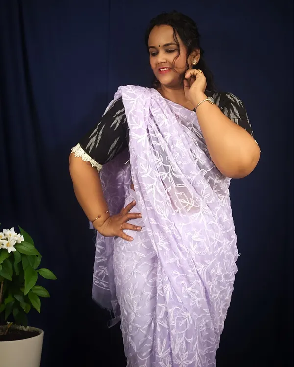 Tepchi_Handwork_Georgette_Saree_Lavender
