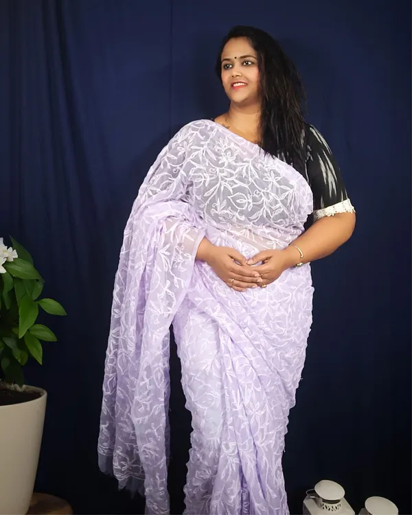 Tepchi_Handwork_Georgette_Saree_Lavender