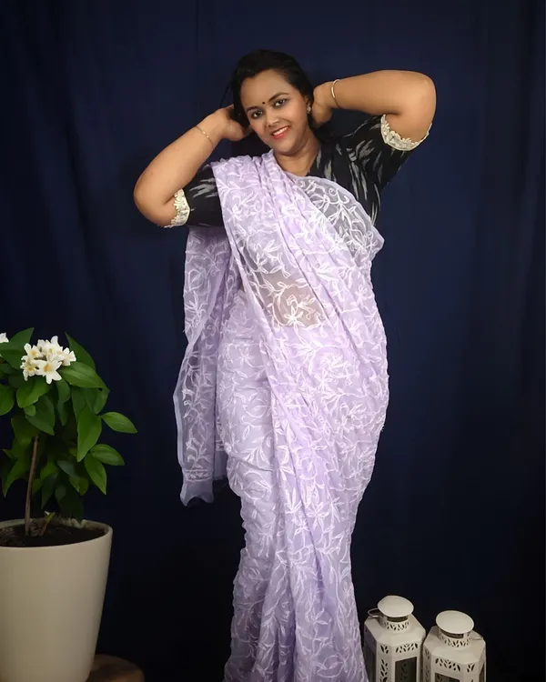 Tepchi_Handwork_Georgette_Saree_Lavender