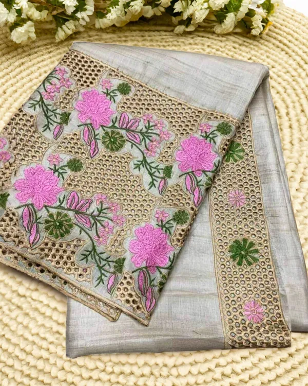 Silkmark_Pure_Tussar_Embroidery_&_Cutwork_Gray_Saree