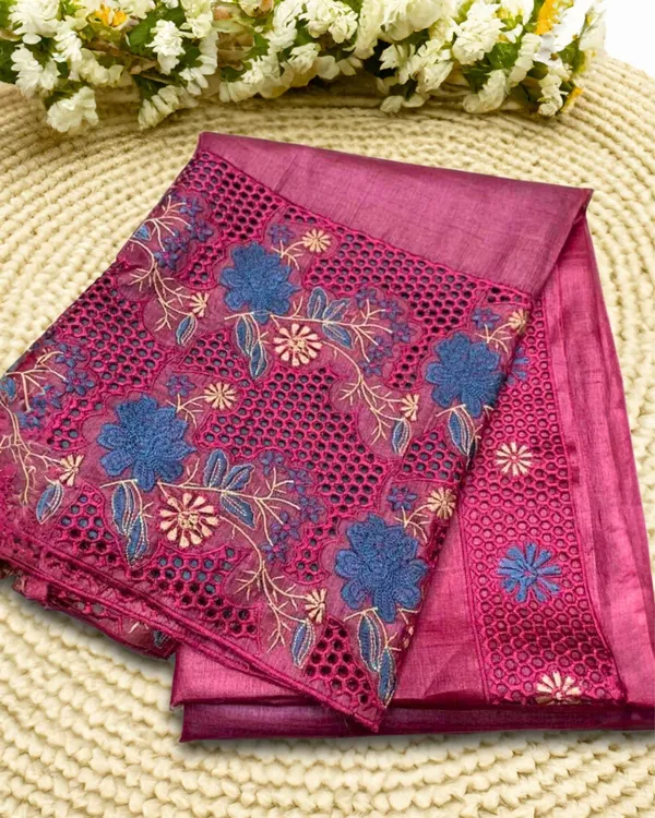 Silkmark_Pure_Tussar_Embroidery_&_Cutwork_Pink_Saree
