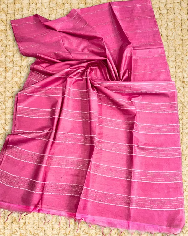 Pure_Kota_Silk_Saree_Rose_Pink_With_Dupion_Strip