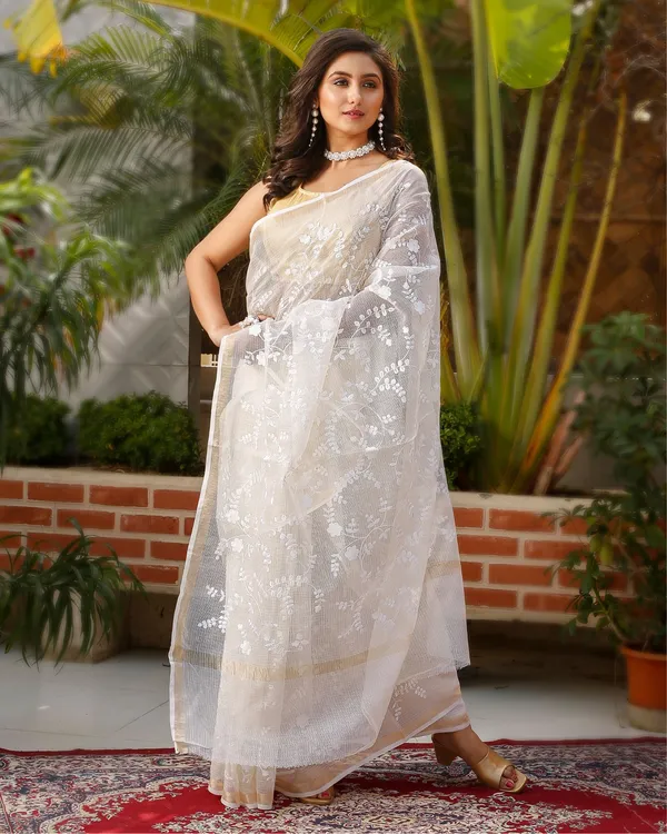 Pure_Cotton_Kota_Doria_Saree_Off_White_Jaal_Embroidery