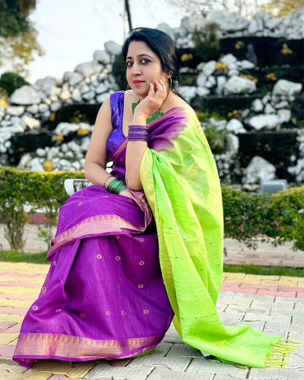 Katan_Banarasi_Silk_Saree_Purple_&_Green