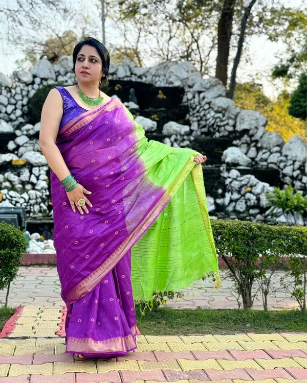 Katan_Banarasi_Silk_Saree_Purple_&_Green