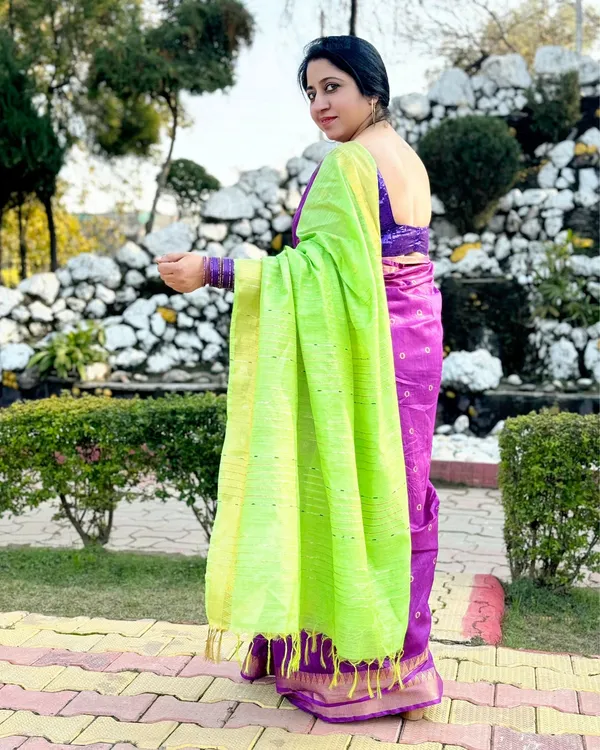 Katan_Banarasi_Silk_Saree_Purple_&_Green