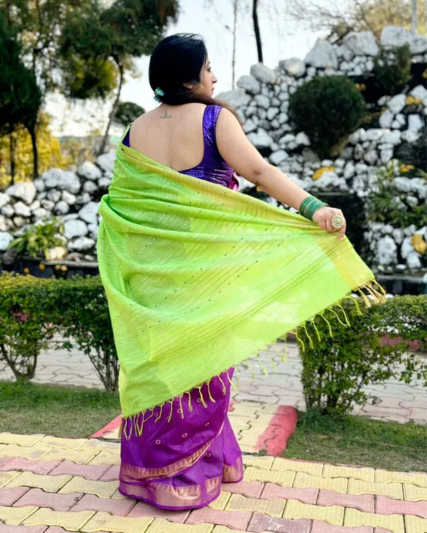 Katan_Banarasi_Silk_Saree_Purple_&_Green