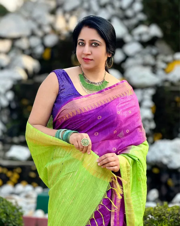 Katan_Banarasi_Silk_Saree_Purple_&_Green
