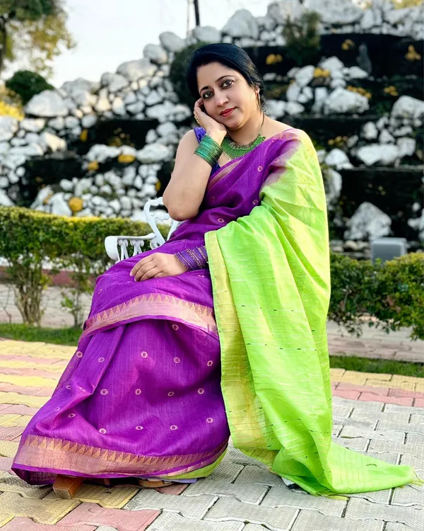 Katan_Banarasi_Silk_Saree_Purple_&_Green