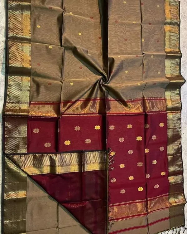 Bright_Maheshwari_Silk_Pure_Handloom_Saree_Brown