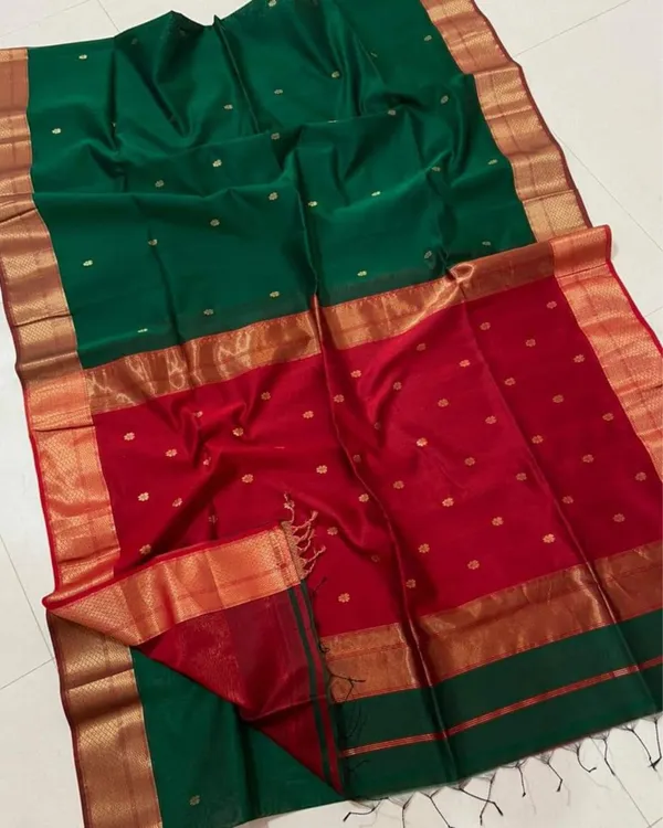 Creative_Maheshwari_Silk_Pure_Handloom_Saree_Green