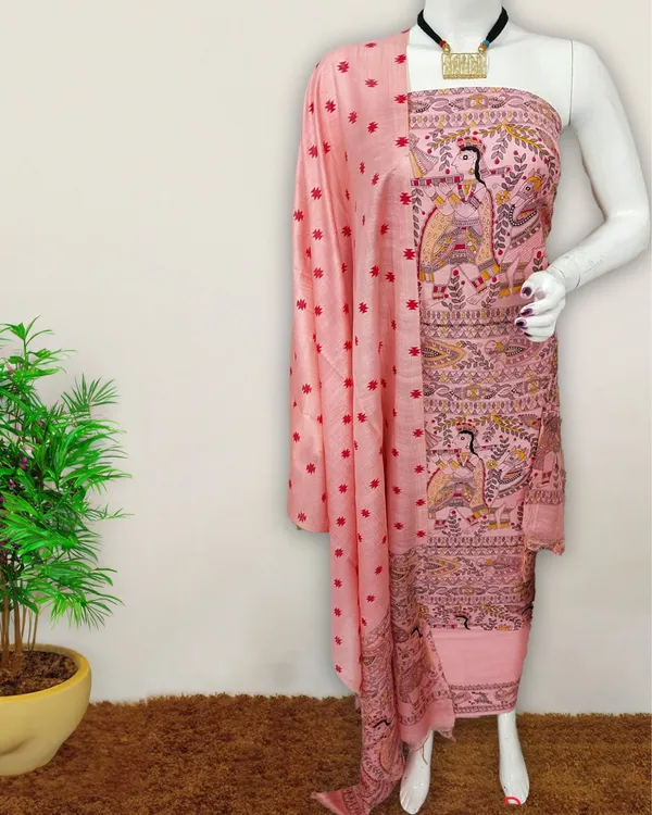 Ethereal_Katan_Silk_Madhubani_Pink_Suit