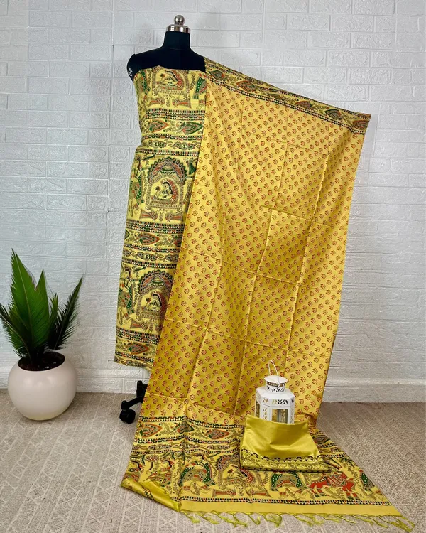 Ethereal_Katan_Silk_Madhubani_Yellow_Suit