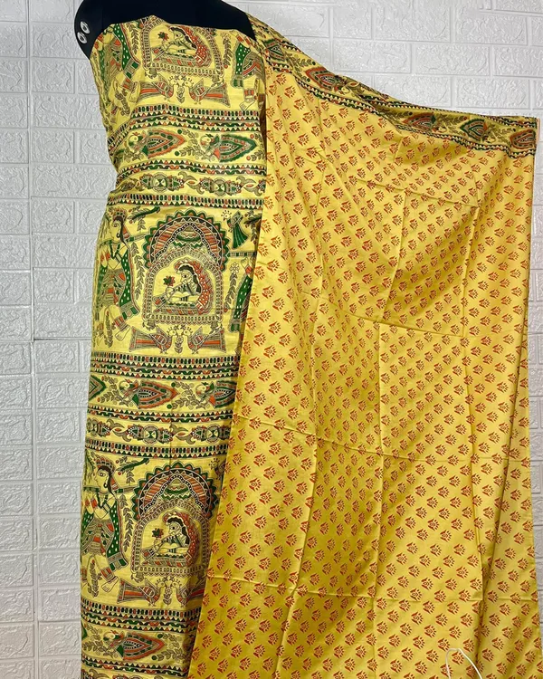 Ethereal_Katan_Silk_Madhubani_Yellow_Suit