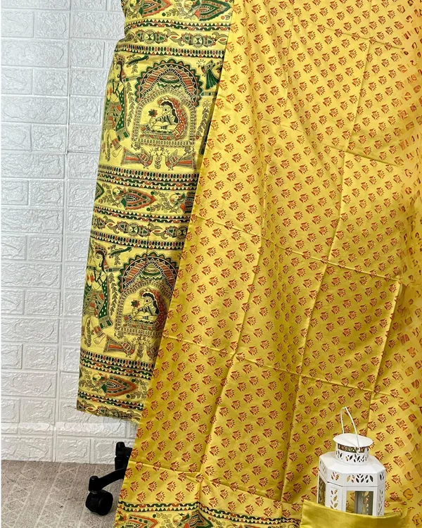 Ethereal_Katan_Silk_Madhubani_Yellow_Suit