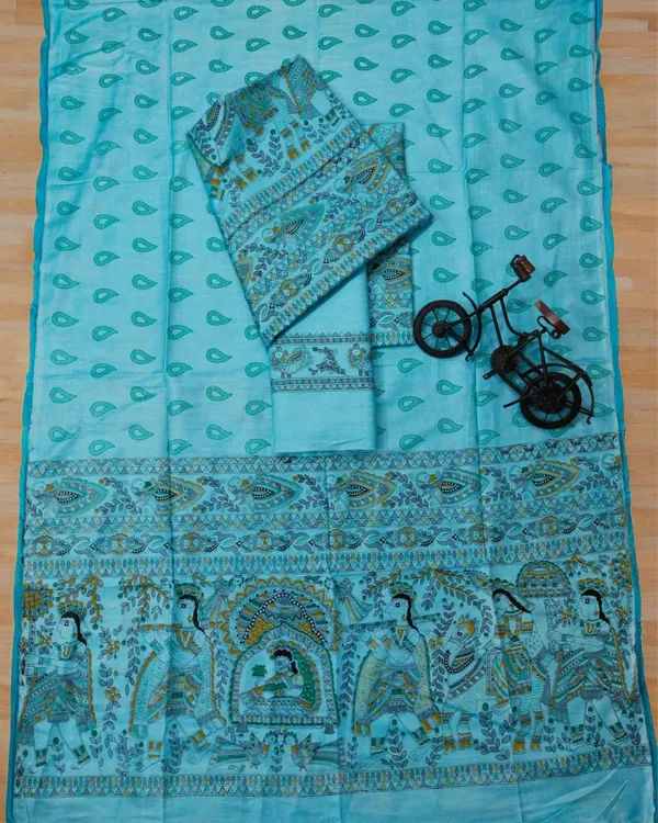 Tranquil_Katan_Silk_Madhubani_Blue_Suit