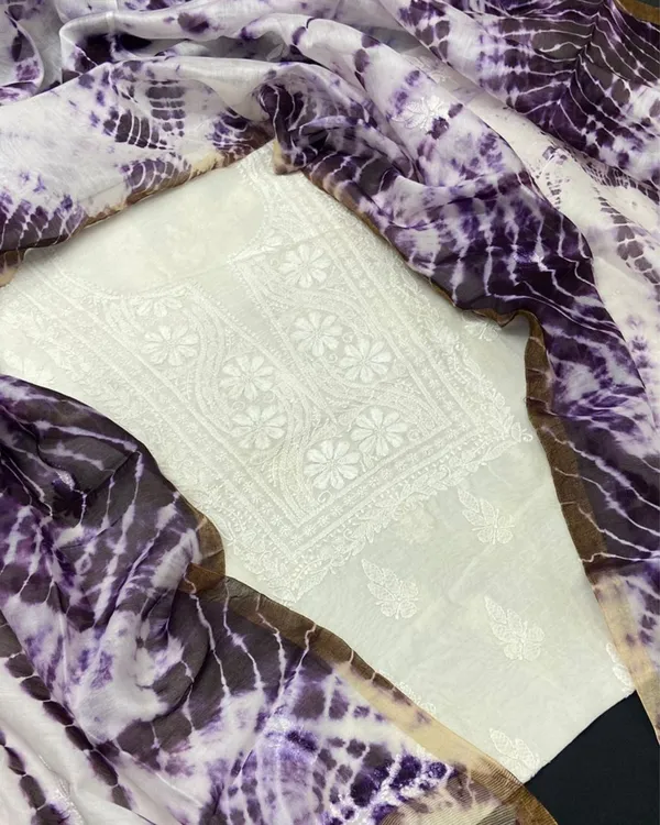 Chikankari_Pure_Chanderi_Silk_Misty_White_Kurta_&_Dupatta
