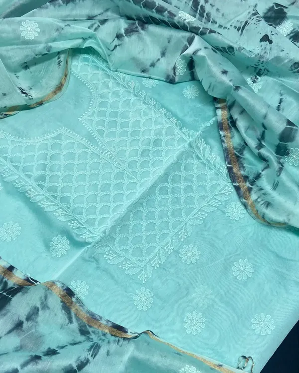 Chikankari_Pure_Chanderi_Silk_Serene_Green_Kurta_&_Dupatta