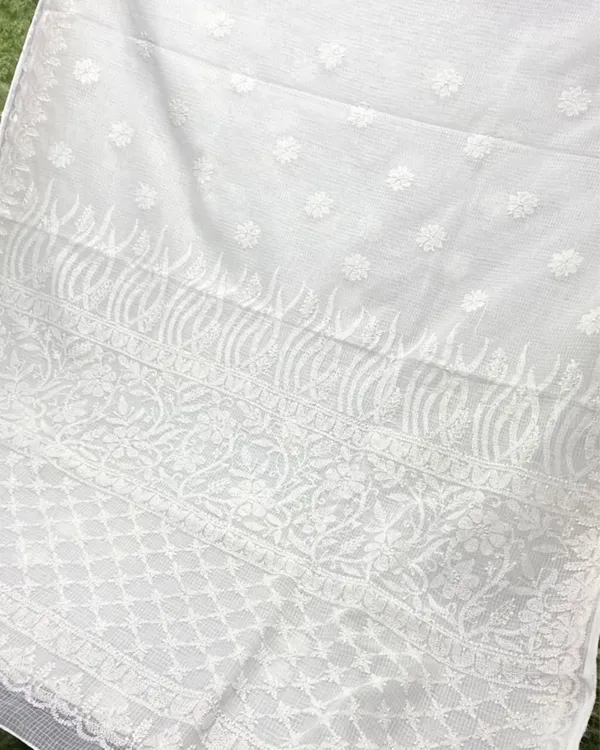 Classy_Chikankari_Kota_Doria_Saree_White_Handcrafted