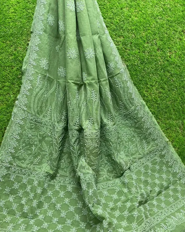 Verdant_Chikankari_Kota_Doria_Saree_Green_Handcrafted