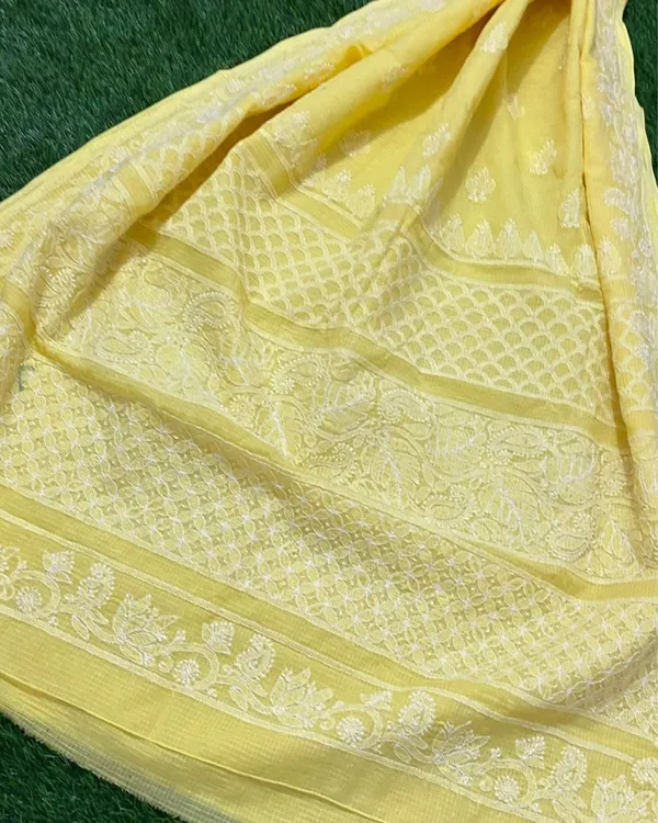 Sunny_Chikankari_Kota_Doria_Saree_Yellow_Handcrafted