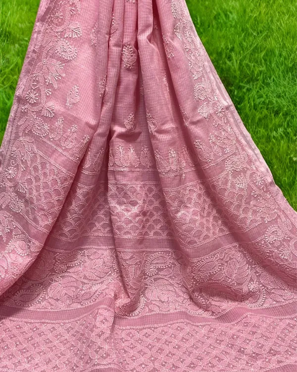 Blush_Chikankari_Kota_Doria_Saree_Rose_Pink_Handcrafted