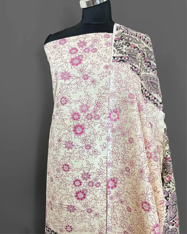 Vivid_Madhubani_Wax_Batik_Hand_Dyed_Khadi_Silk_Beige_Suit
