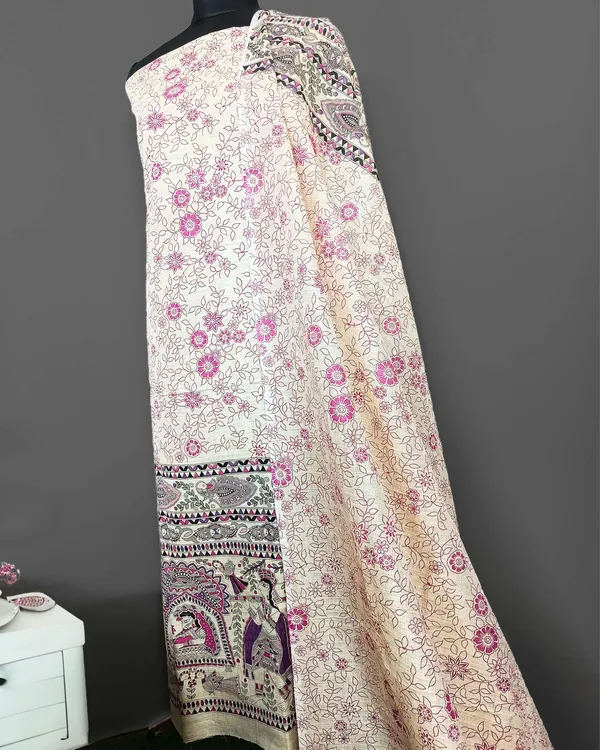 Vivid_Madhubani_Wax_Batik_Hand_Dyed_Khadi_Silk_Beige_Suit