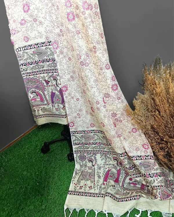 Vivid_Madhubani_Wax_Batik_Hand_Dyed_Khadi_Silk_Beige_Suit