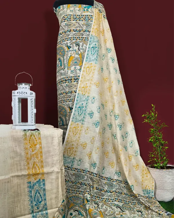 Bold_Madhubani_Wax_Batik_Hand_Dyed_Khadi_Silk_Beige_Suit