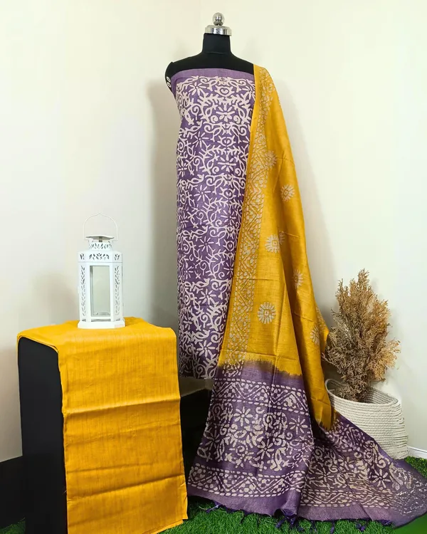 Wax_Batik_Hand_Dyed_Khadi_Silk_Lavender_Suit