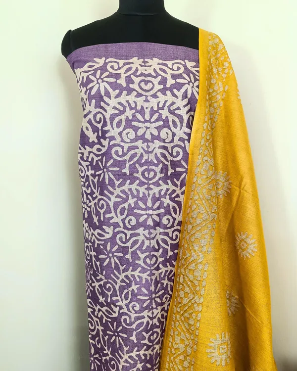 Wax_Batik_Hand_Dyed_Khadi_Silk_Lavender_Suit
