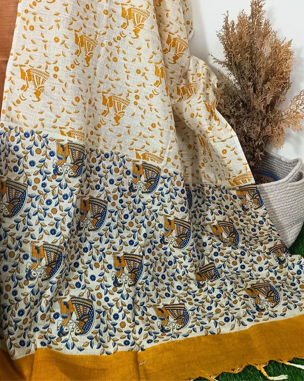Blockprinted_Khadi_Silk_Peach_Suit