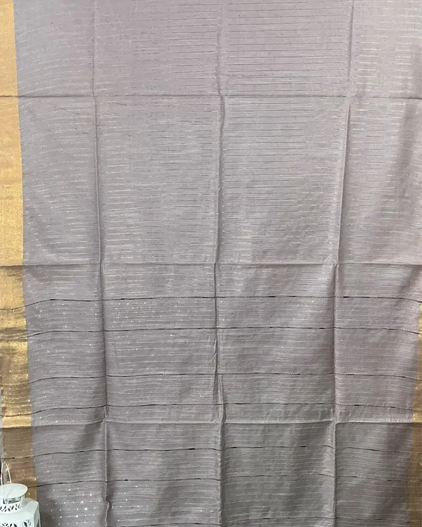 Ghicha_Striped_Kota_Silk_Gray_Saree_Sequence_Pallu