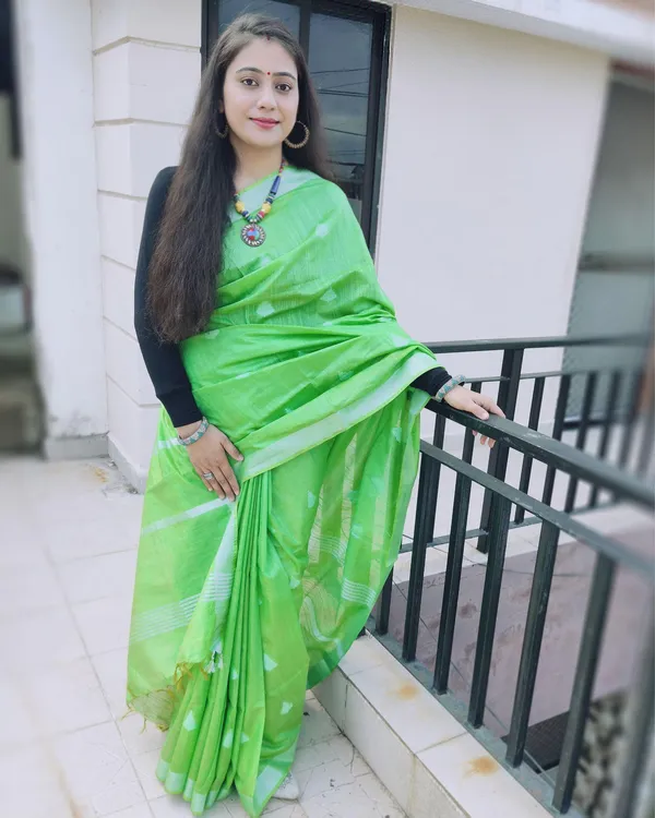 Katan_Silk_Jacquard_Saree_Green