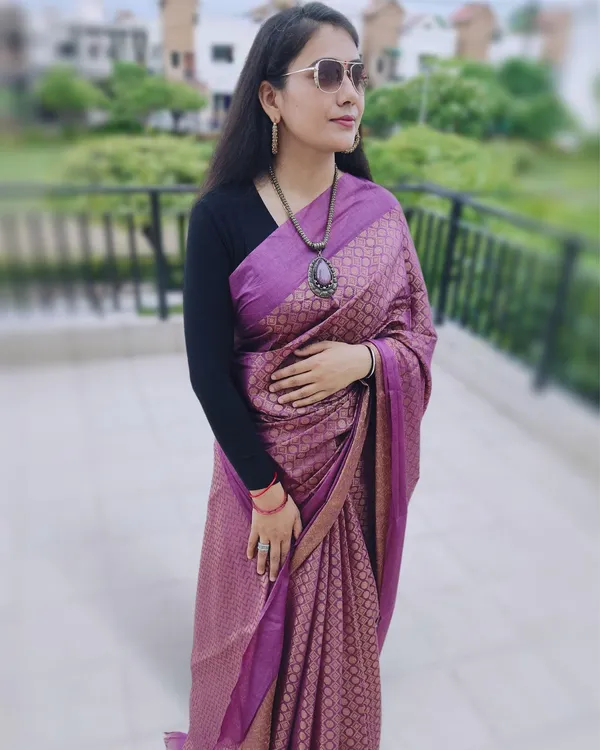 Katan_Silk_Jacquard_Saree_Pinkish_Purple