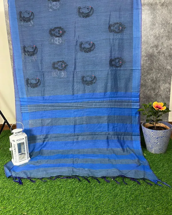 Embroidered_Bansbara_Tussar_Silk_Handloom_Saree_Sky_Blue