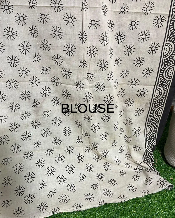 Blockprinted_Pure_Mul_Cotton_Charming_Black_Saree