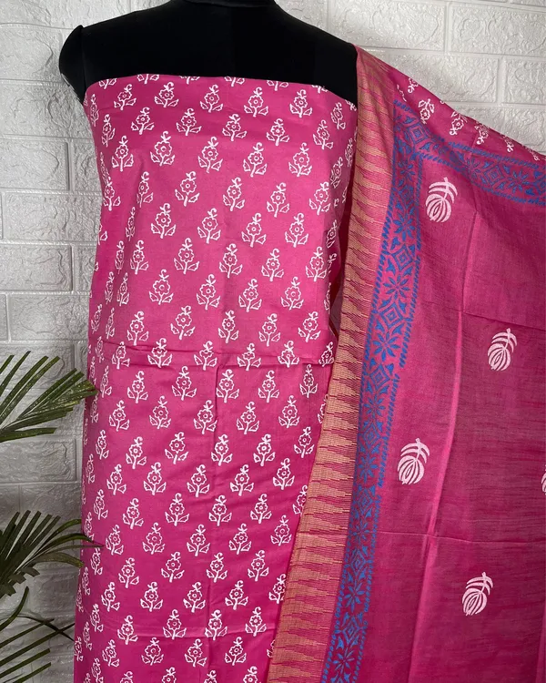 Katan_Silk_Gorgeous_Suits_Magenta_Blockprinted