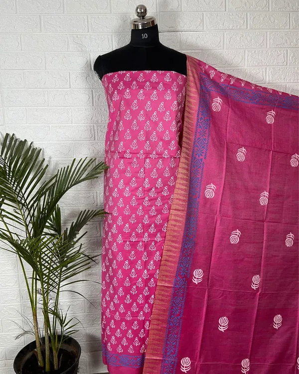 Katan_Silk_Gorgeous_Suits_Magenta_Blockprinted