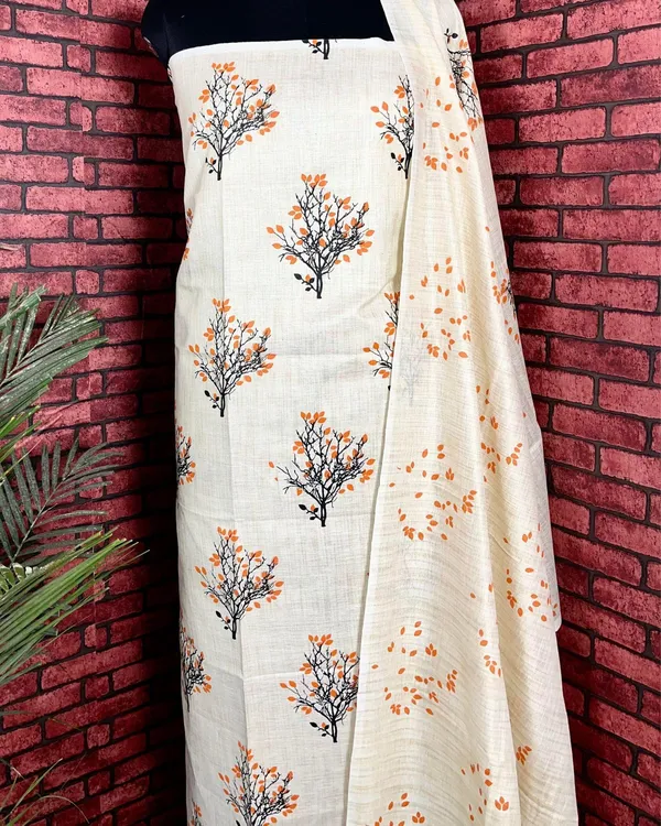 Blossom_Blockprinted_Khadi_Silk_Leafy_Beige_Suit