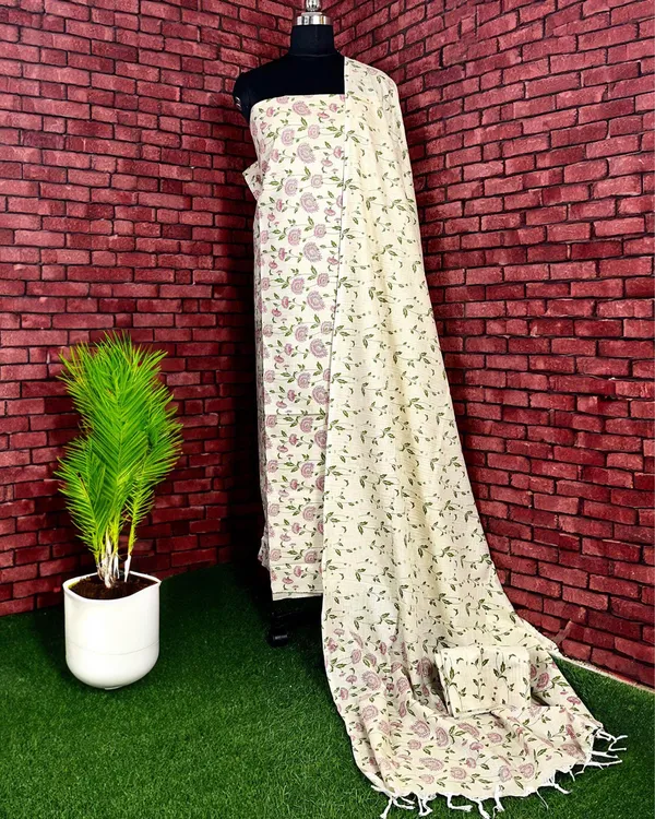 Blossom_Blockprinted_Khadi_Silk_Floral_Beige_Suit