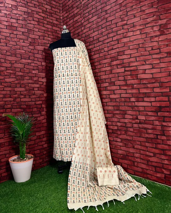Blossom_Warli_Handblock_Print_Khadi_Silk_Beige_Suit