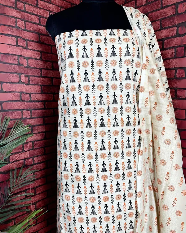 Blossom_Warli_Handblock_Print_Khadi_Silk_Beige_Suit