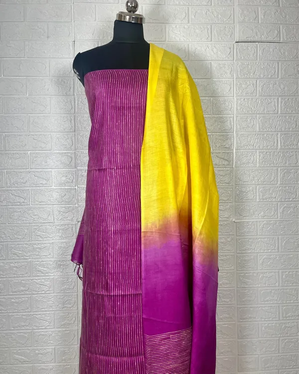 Handcrafted_Katan_Silk_Voilet_&_Yellow_Suit