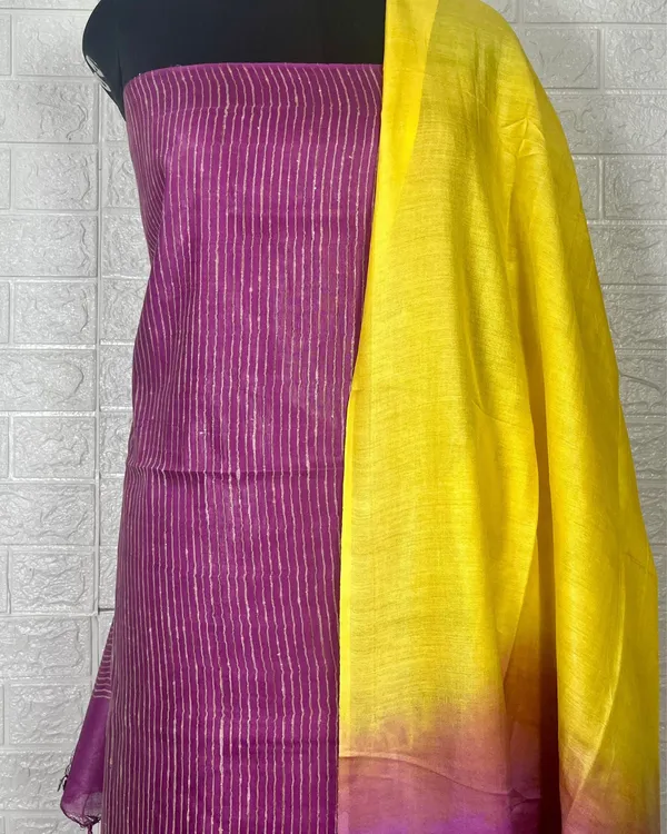 Handcrafted_Katan_Silk_Voilet_&_Yellow_Suit